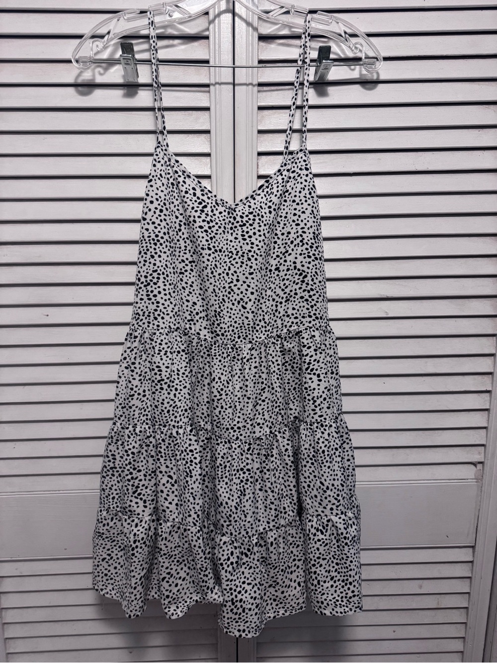 SHEIN White and Black Polka Dot Mini Dress